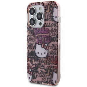 Оригинален гръб Hello Kitty IML Tags Graffiti - iPhone 15 Pro розов - Img 2