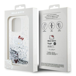 Оригинален гръб Hello Kitty Liquid Glitter Charms Kitty Head - iPhone 15 Pro сребрист - Img 8
