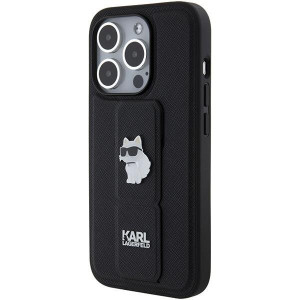 Оригинален гръб KARL LAGERFELD Gripstand Saffiano Choupette Pins - iPhone 15 Pro черен - Img 3