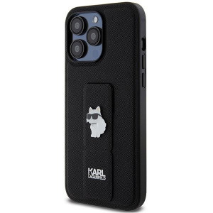 Оригинален гръб KARL LAGERFELD Gripstand Saffiano Choupette Pins - iPhone 13 Pro Max черен - Img 2