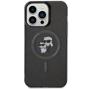 Оригинален гръб KARL LAGERFELD Karl & Choupette Glitter MagSafe - iPhone 15 Pro Max черен - Img 3