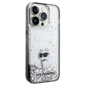 Оригинален гръб KARL LAGERFELD Liquid Glitter Choupette - iPhone 14 Pro прозрачен - Img 4