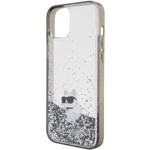 Оригинален гръб KARL LAGERFELD Liquid Glitter Choupette - iPhone 15 Plus прозрачен - Img 6