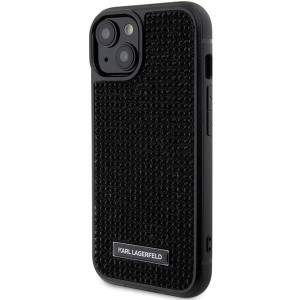Оригинален гръб KARL LAGERFELD Rhinestone Logo Metal Plate - iPhone 15 черен - Img 2