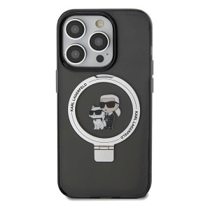 Оригинален гръб KARL LAGERFELD Ring Stand Karl & Choupette MagSafe - iPhone 13 Pro Max черен - Img 3