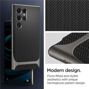 Оригинален гръб SPIGEN Neo Hybrid - Samsung Galaxy S24 Ultra металносив - Img 7