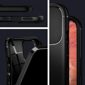 Оригинален гръб SPIGEN Rugged Armor - iPhone 12 / 12 Pro черен мат - Img 19