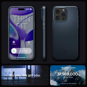 Оригинален гръб SPIGEN Thin Fit - iPhone 15 Pro Max Metal Slate - Img 16
