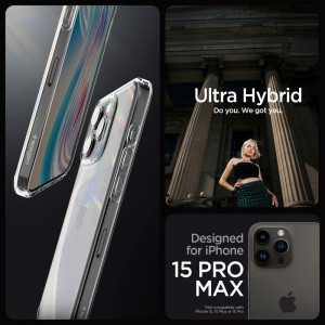 Оригинален гръб SPIGEN Ultra Hybrid - iPhone 15 Pro Max кристалнопрозрачен - Img 10