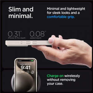 Оригинален гръб SPIGEN Ultra Hybrid - iPhone 15 Pro natural titanium - Img 10