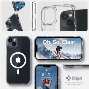 Оригинален гръб SPIGEN Ultra Hybrid MagSafe - iPhone 14 бял - Img 14