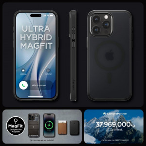Оригинален гръб SPIGEN Ultra Hybrid MagSafe - iPhone 15 Pro Frost Black - Img 14