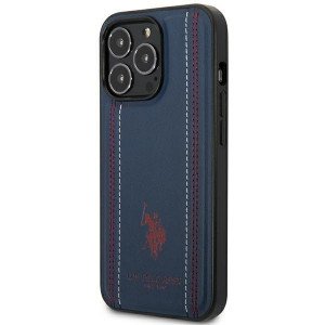 Оригинален гръб US POLO Leather Stitch USHCP14XPFAV - iPhone 14 Pro Max тъмносин - Img 2