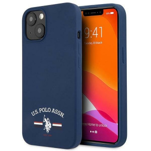 Оригинален гръб US POLO Silicone USHCP13SSFGV - iPhone 13 mini тъмносин