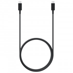 Оригинален кабел за зареждане и данни SAMSUNG USB Type C към USB Type C 5A 480Mb/s 1.8m черен (EP-DX510JBEGEU) - Img 1