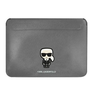 Оригинален калъф за лаптоп KARL LAGERFELD Saffiano Ikonik Karl KLCS14PISFG 13" / 14" сребрист - Img 1