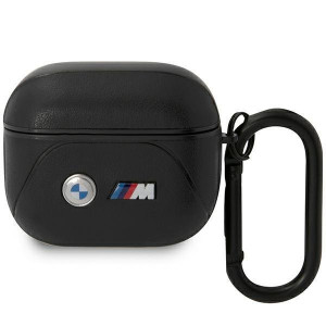 Оригинален калъф за слушалки BMW Leather Curved Line BMA322PVTK - AirPods 3 черен - Img 1