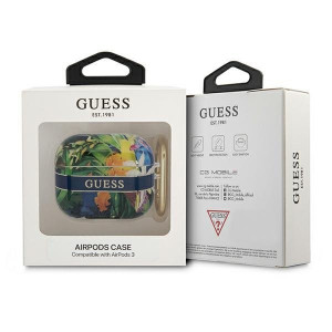 Оригинален калъф за слушалки GUESS Flower Strap GUA3HHFLB - AirPods 3 син - Img 3