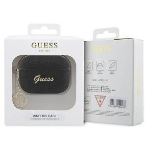 Оригинален калъф за слушалки GUESS Glitter Flake 4G Charm GUAP2GLGSHK - AirPods Pro 2 черен - Img 4
