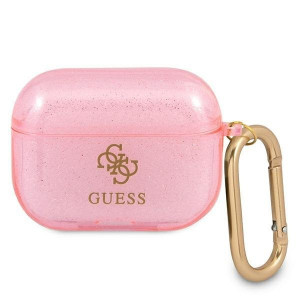 Оригинален калъф за слушалки GUESS Glitter GUAPUCG4GP - AirPods Pro розов - Img 1