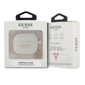 Оригинален калъф за слушалки GUESS Silicone Charm 4G GUA3LSC4EG - AirPods 3 сив - Img 3