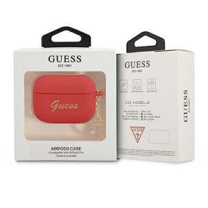 Оригинален калъф за слушалки GUESS Silicone Charm Heart GUAPLSCHSR - AirPods Pro червен / червен - Img 3