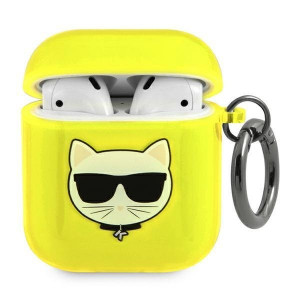 Оригинален калъф за слушалки Karl LAGERFELD Choupette KLA2UCHFY - AirPods жълт - Img 1