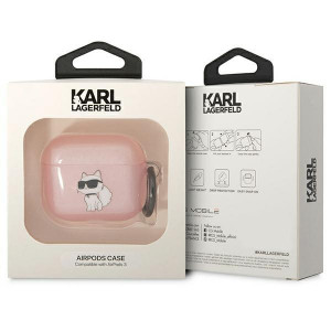 Оригинален калъф за слушалки Karl LAGERFELD Ikonik Choupette KLA3HNCHTCP - AirPods 3 розов - Img 3