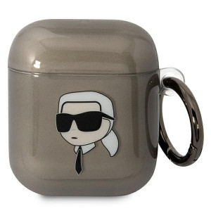 Оригинален калъф за слушалки Karl LAGERFELD Karl's Head KLA2HNIKTCK - AirPods 1 / 2 черен - Img 1