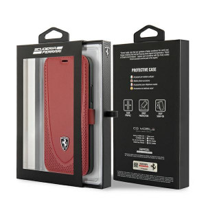 Оригинален калъф тип книга FERRARI Off Track Perforated FEOGOFLBKP12LRE - iPhone 12 Pro Max червен - Img 7