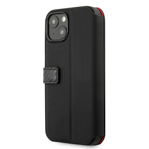 Оригинален калъф тип книга FERRARI Track Carbon Stripe FESAXFLBKP13SBK - iPhone 13 mini черен - Img 4