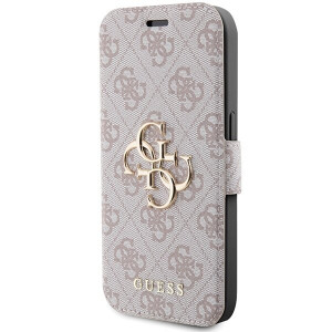 Оригинален калъф тип книга GUESS 4G Metal Logo - iPhone 15 Pro Max розов - Img 2