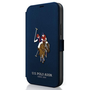Оригинален калъф тип книга US POLO Polo Embroidery USFLBKP12LPUGFLNV - iPhone 12 Pro Max тъмносив - Img 1