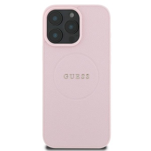 Оригинален Калъф Guess MagSafe Grained Gold Ring iPhone 15 Pro Max Case - Розов - Img 3
