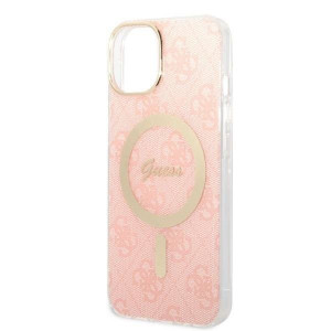 Оригинален комплект GUESS 4G Print (гръб + зарядно) MagSafe GUBPP14MH4EACSP - iPhone 14 Plus розов - Img 6