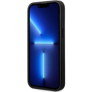 Оригинален твърд гръб от еко кожа BMW Leather Blue Dots BMHCP14L22RBDK - iPhone 14 Pro черен - Img 5