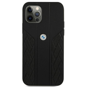 Оригинален твърд гръб от еко кожа BMW Leather Curve Perforate BMHCP12LRSPPK - iPhone 12 Pro Max черен - Img 3