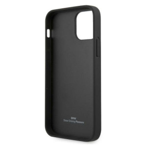 Оригинален твърд гръб от еко кожа BMW Leather Curve Perforate BMHCP12MRSPPK - iPhone 12 / 12 Pro черен - Img 7