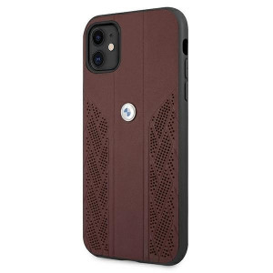 Оригинален твърд гръб от еко кожа BMW Leather Curve Perforate BMHCN61RSPPR - iPhone 11 червен - Img 2