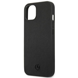 Оригинален твърд гръб с естествена кожа MERCEDES Metal Logo MEHCP13MMBLBK - iPhone 13 черен - Img 6