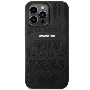 Оригинален твърд гръб AMG Leather Curved Lines MagSafe AMHMP14XOSDBK - iPhone 14 Pro Max черен - Img 3