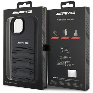 Оригинален твърд гръб AMG Leather Debossed Lines - iPhone 15 черен - Img 8