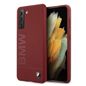 Оригинален твърд гръб BMW Silicone Signature BMHCS21MSLBLRE - Samsung Galaxy S21+ 5G червен - Img 1