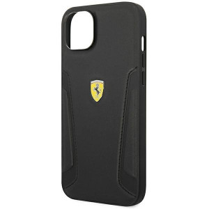 Оригинален твърд гръб FERRARI Leather Stamp Sides FEHCP14MRBUK - iPhone 14 Plus черен - Img 6