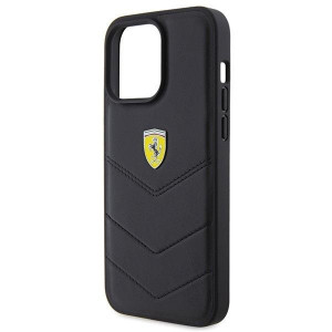 Оригинален твърд гръб FERRARI Quilted Metal Logo - iPhone 15 Pro Max черен - Img 6