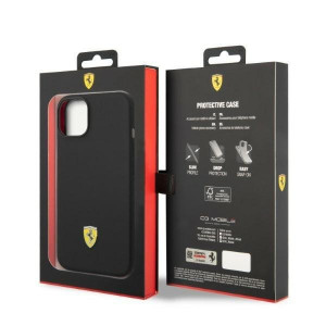 Оригинален твърд гръб FERRARI Silicone Metal Logo MagSafe FEHMSIP14MBK - iPhone 14 Plus черен - Img 8