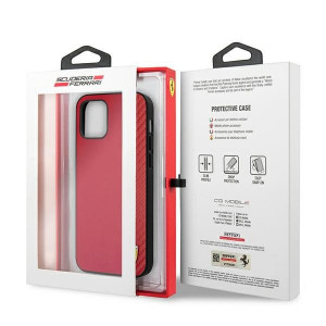 Оригинален твърд гръб FERRARI Track Carbon Stripe FESAXHCP12LRE - iPhone 12 Pro Max червен - Img 8