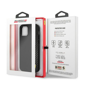 Оригинален твърд гръб FERRARI Track Carbon Stripe FESAXHCP12SBK - iPhone 12 mini черен - Img 8
