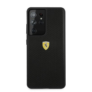 Оригинален твърд гръб FERRARI Track Perforated FESPEHCS21LBK - Samsung Galaxy S21 Ultra 5G черен - Img 3