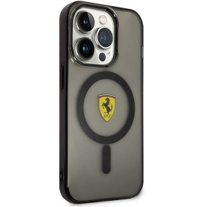 Оригинален твърд гръб FERRARI Translucent MagSafe FEHMP14LUKK - iPhone 14 Pro черен полупрозрачен - Img 4